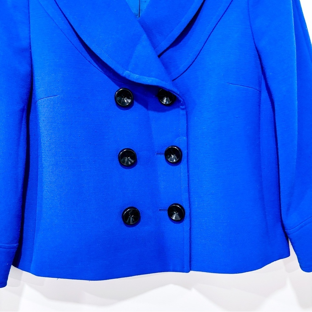 TAHARI ASL Indigo Cropped Blazer Double Breasted Jacket‎ Size 6 - Picture 7 of 10